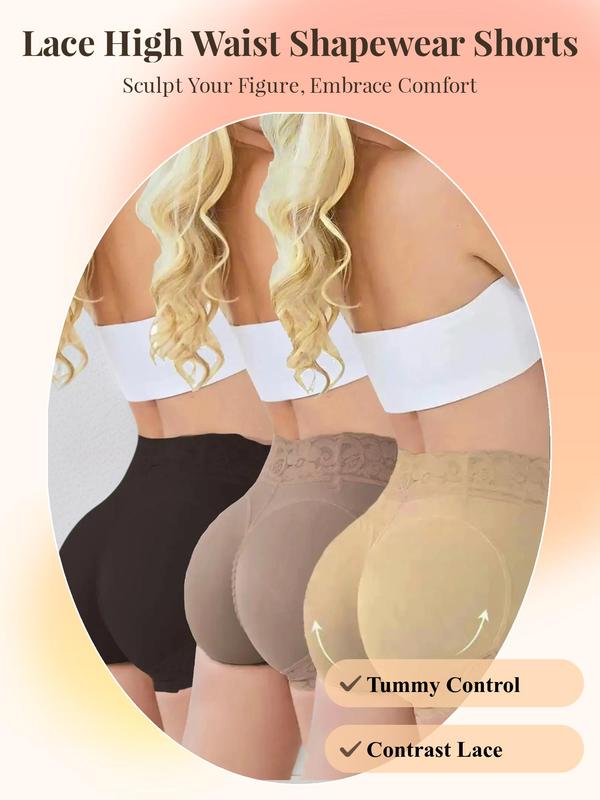 High Waist Lace Compression Shapewear Shorts